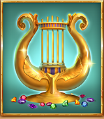 Символ игрового автомата Almighty Reels Realm Of Poseidon Арфа