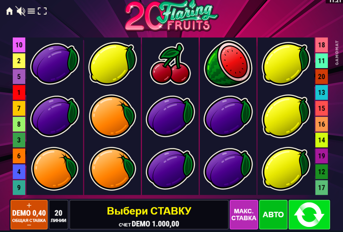 Изображение игрового автомата 20 Flaring Fruits