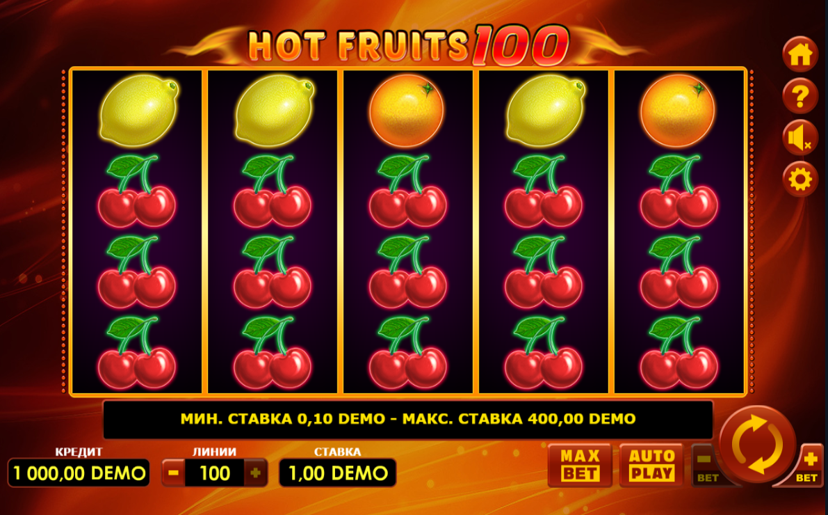 Изображение игрового автомата Hot Fruits 100