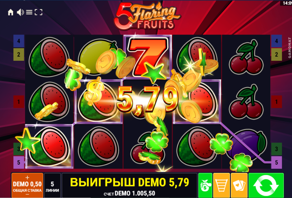 Изображение автомата 5 Flaring Fruits