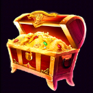 Символ игрового автомата Dragon Warrior Сундук с золотом