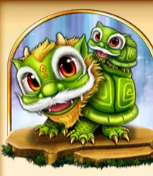 Символ игрового автомата Little Dragons Зеленый дракон